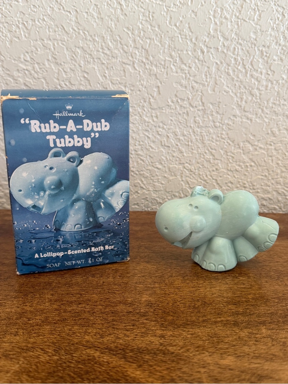 Vintage Hallmark Rub-A-Dub Tubby Hippo Scented Bath Bar Soap 4.1 oz Box